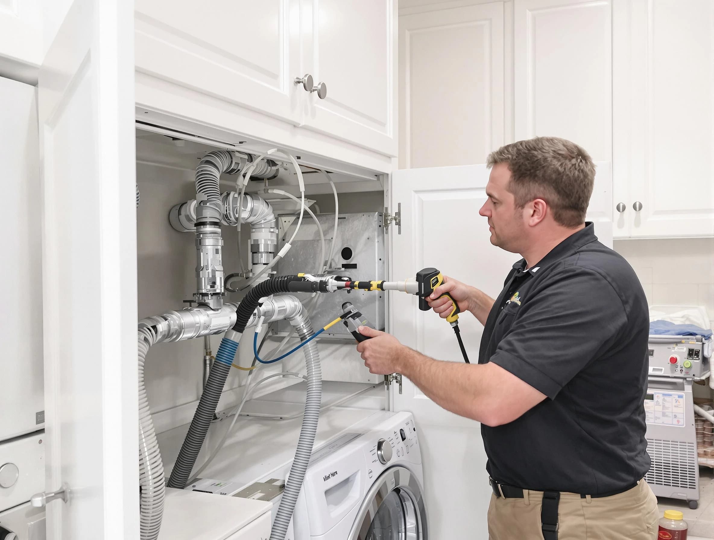 Forestdale Dryer Vent Cleaning professional removing severe blockage from a clogged dryer vent in Forestdale